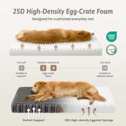 COZY KISS Orthopedic Washable Dog Bed for Puppies & Cats, Removable, Grey