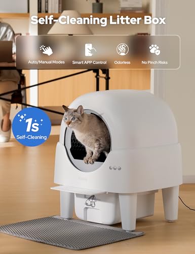 Kveode Automatic Self Cleaning Cat Litter Box, 90L for Cats 2.2-15 lbs