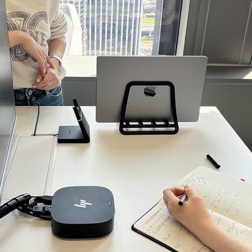 Vertical Laptop Stand – Adjustable Space-Saving Desktop Organizer for Laptops, MacBooks, Tablets, and e-Readers – Self-Locking, Universal Fit – Black