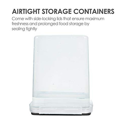 Vtopmart Large Pantry Food Storage Containers, 4 Pcs 5.2L/176oz, Black