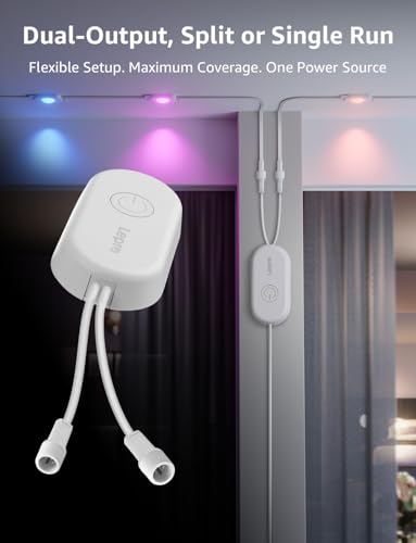 Lepro EE1 AI Permanent Outdoor Lights, 50ft 30 RGB+IC LED & Dual Output | IP67 Waterproof Eave Light for Christmas, Halloween, Smart Light Decor, Works with Alexa & Google, 2.4 GHz WiFi/Bluetooth
