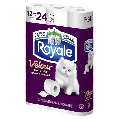 Royale Velour Toilet Paper, 12 Equal 24 Rolls, 142 Bathroom Tissues per roll