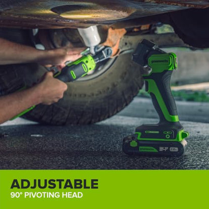 Greenworks 24V Cordless Brushless Combo 400 in-lbs Drill/Driver +1950 in-lbs Impact Driver +6.5" Circular Saw +200LM Flashlight, 2.0Ah + 4.0Ah Batteries (24,000mAh Power Bank) and 65W USB-C Charger
