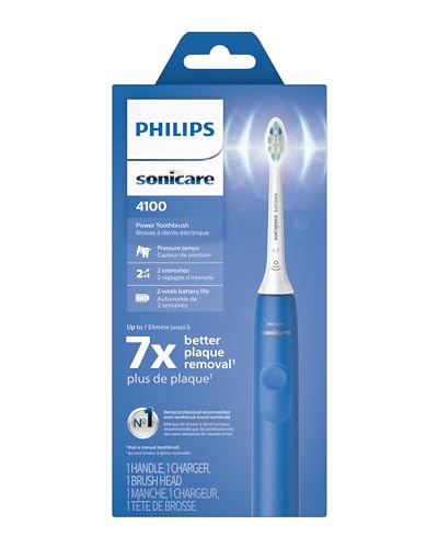 Philips Sonicare 4100 Rechargeable Electric Toothbrush, 1 Brush Head, Blue