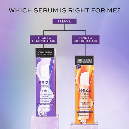 John Frieda Frizz Ease Lightweight Serum for Smoother Hair, Ideal for Fine to Medium Hair (50 mL)