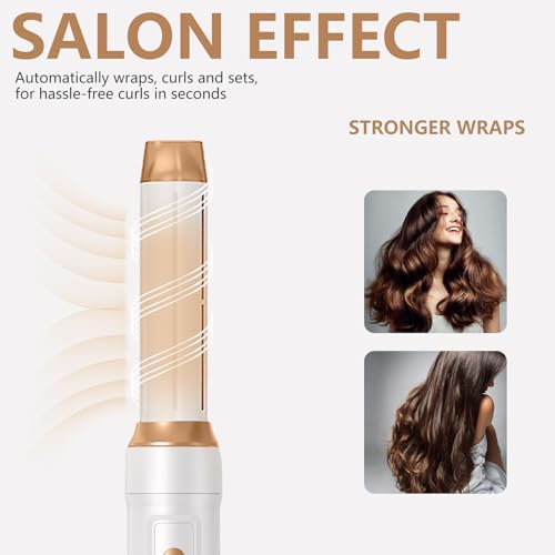 TANSHINE 5-in-1 Hair Dryer Brush, Detachable Auto-Wrap Styler, Gold