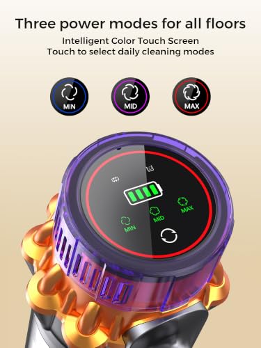 Cordless Stick Vacuum Cleaner, 70Mins 600W 55Kpa for Home, Pet Hair, Carpet