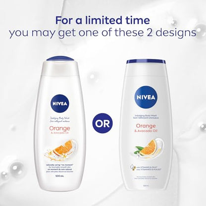 NIVEA Orange & Avocado Oil Body Wash, 3x500ml