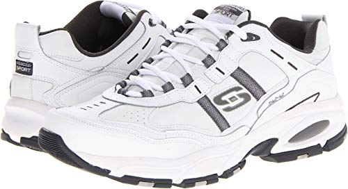 Skechers Men's Vigor 2.0 Serpentine Sneaker, White/Charcoal, 9.5