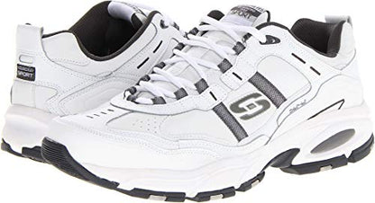 Skechers Men's Vigor 2.0 Serpentine Sneaker, White/Charcoal, 9.5