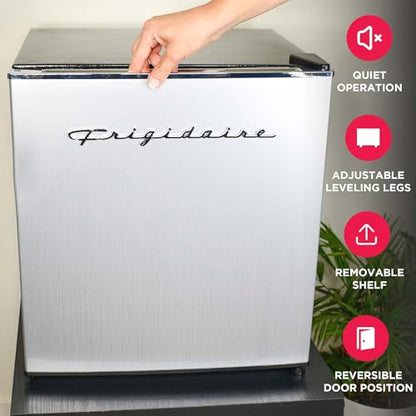 Frigidaire 1.6 cu ft Stainless Mini Fridge, Internal Freezer Compartment