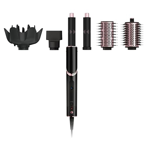 Shark Hair Dryer | FlexStyle Hair Styling System | Portable & Powerful Blow Dryer Brush | Hair Curler & Volumizer | 6 Styling Tools Included | Best for All Hair Types | Black | HD440BKC