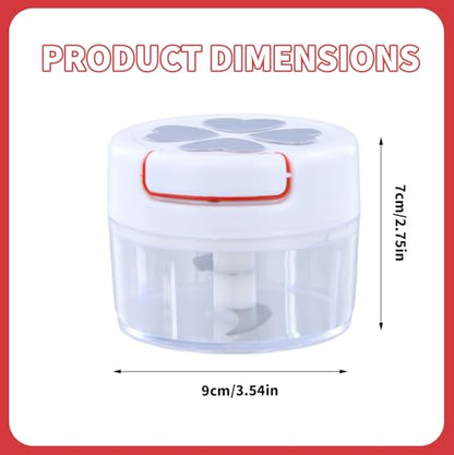 Manual Food Chopper, Portable Food Chopper with Blades, Manual Vegetable Cutter, Small Food Processor for Kitchen Garlic Onion Chili