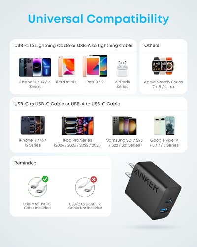 Anker Phone Charger, 20W USB C Charger Block, Type C Charger Fast Charging