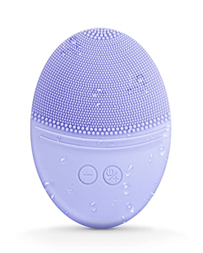 EZBASICS Face Scrubber Soft Silicone Sonic Face Brush Waterproof, Violet