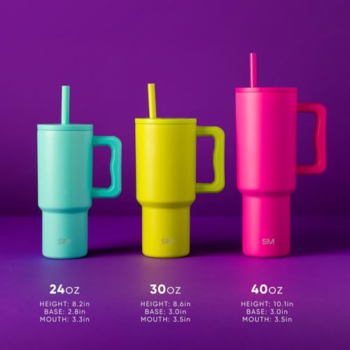 Simple Modern Kids Tumbler with Straw & Handle | 24oz | Blue