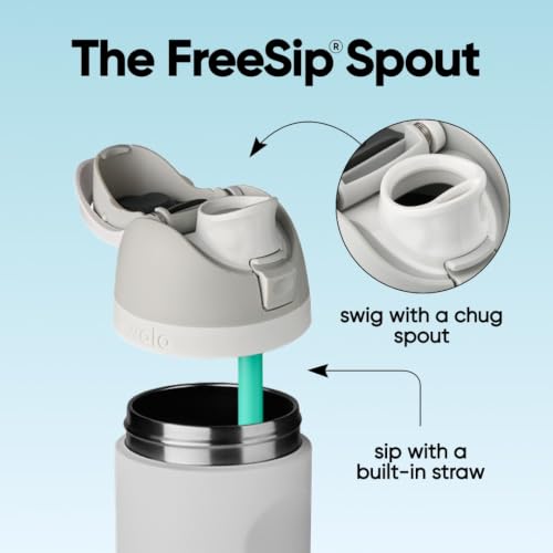 Owala FreeSip Insulated Stainless Steel Water Bottle with Straw for Sports and Travel, BPA-Free, 24-oz, Red/Aqua (Summer Sweetness)