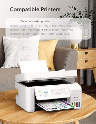 Hiipoo Sublimation Ink Refilled Bottles Work with WF7710 ET2760 ET2720 ET2803 ET2800 C88+ XP-4105 Inkjet Printer Heat Press Transfer on Mugs Plates T-Shirts Pillows Phone Case（B/C/M/Y）…