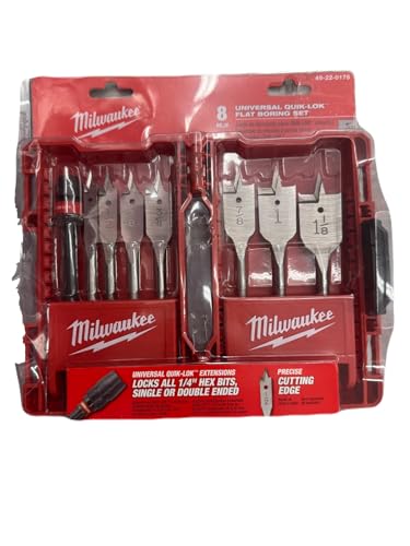 Milwaukee 49-22-0175 Universal Quik-Lok Flat Boring Set, 8-Piece