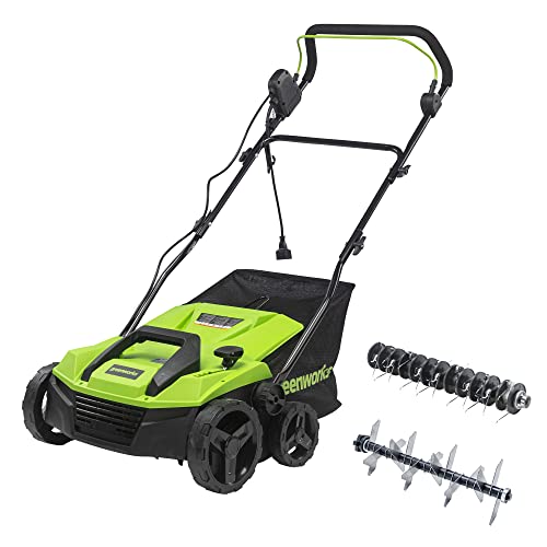 Greenworks 13 Amp 14-Inch Corded Dethatcher/Scarifier, DT13B00