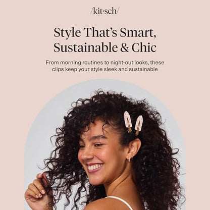 Kitsch Creasless Hair Clips for Women 4pcs - Cherry Print | No Crease, No Bend Hair Clips for Styling, Bangs, Makeup Application, Face Wash – Recycled Acrylic Hair Accessories