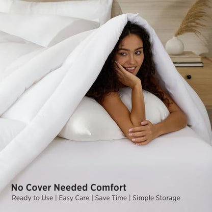 Bedsure Thick Queen Comforter Duvet Insert, Quilt White, 88x88