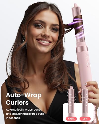 MESCOMB Hot Air Styler Hair Dryer Brush Kit, Peach Pink