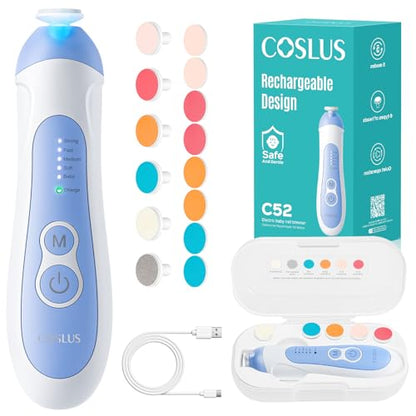 COSLUS C52 Baby Nail Trimmer Rechargeable, CPC Certified & Quiet, Baby Blue