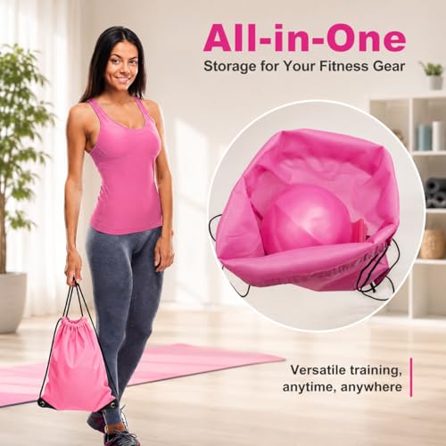 15 Pcs Pilates Kit for Women, Spopal Better Me Pilates Kit with Yoga Ball, Ring, Resistance Bands, Stretching Strap, Sliding Disks, Pilates Essential Equipment for Home (Pink)