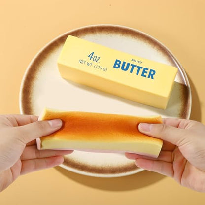 Sinbana Squeeze Butter Toy, PU Funny Slow Rising Butter Stick & Cheese Squeeze Toy for Office School Home Anxiety Relieving and Decompression Imitation Gifts