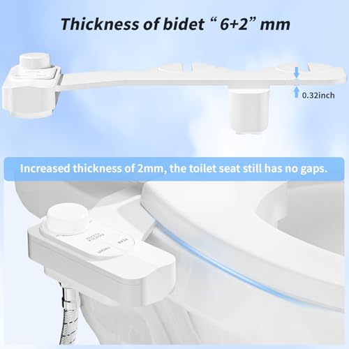 SAMODRA Non-Electric Bidet Attachment for Toilet – Self-Cleaning Dual Nozzle (Frontal & Rear Wash), Adjustable Water Pressure, Fits Most Toilets, Easy Installation (Classic White)