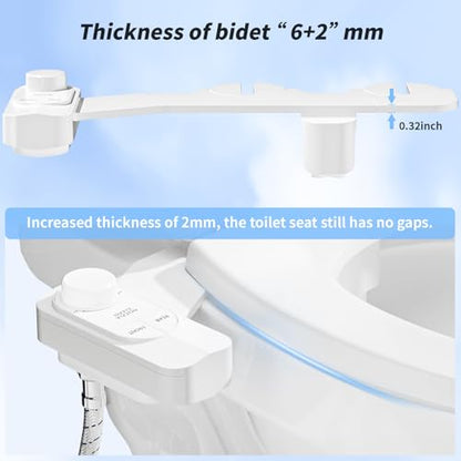SAMODRA Non-Electric Bidet Attachment for Toilet – Self-Cleaning Dual Nozzle (Frontal & Rear Wash), Adjustable Water Pressure, Fits Most Toilets, Easy Installation (Classic White)
