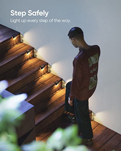 JACKYLED Solar Deck Lights, 16 Pack IP65 Waterproof Solar Fence Step Light