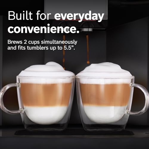 Bosch 500 Series Fully Automatic Coffee, Espresso Machine - Black | Double Cup, Large Bean Capacity, 9 Coffee and Milk-Based Drinks - Barista Quality, Programmable Super Coffee Maker