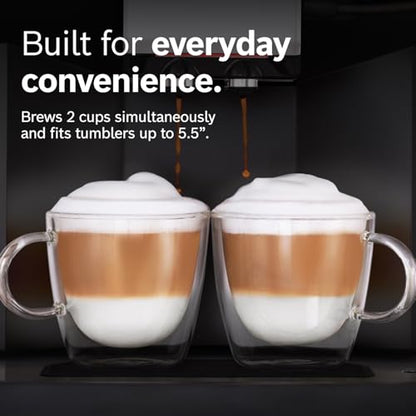 Bosch 500 Series Fully Automatic Coffee, Espresso Machine - Black | Double Cup, Large Bean Capacity, 9 Coffee and Milk-Based Drinks - Barista Quality, Programmable Super Coffee Maker