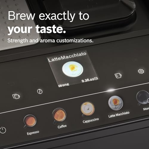 Bosch 500 Series Fully Automatic Coffee, Espresso Machine - Black | Double Cup, Large Bean Capacity, 9 Coffee and Milk-Based Drinks - Barista Quality, Programmable Super Coffee Maker