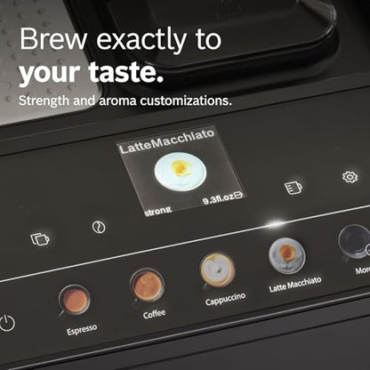 Bosch 500 Series Fully Automatic Coffee, Espresso Machine - Black | Double Cup, Large Bean Capacity, 9 Coffee and Milk-Based Drinks - Barista Quality, Programmable Super Coffee Maker