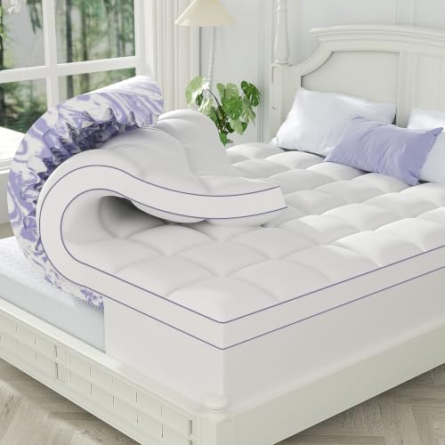 ChiXpace Dual Layer 4 Inch Memory Foam Mattress Topper Queen