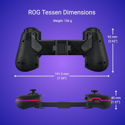 ASUS ROG Tessen Gaming Mobile Controller (foldable, one size fits all, on-the-fly key mapping, RGB lighting, 500Hz polling rate)