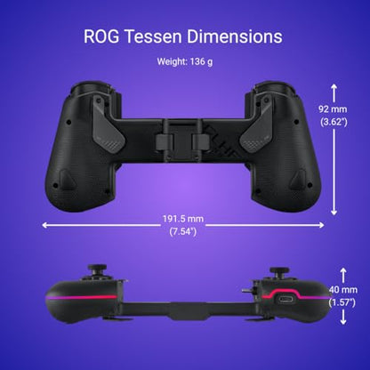 ASUS ROG Tessen Gaming Mobile Controller (foldable, one size fits all, on-the-fly key mapping, RGB lighting, 500Hz polling rate)
