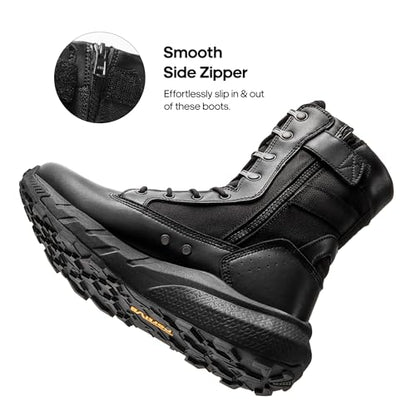 NORTIV 8 Men's Breathable Military Tactical Work Boots,Black,12