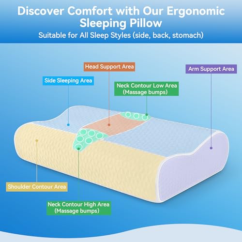zibroges Cervical Neck Pillow, Queen Size Adjustable Memory Foam