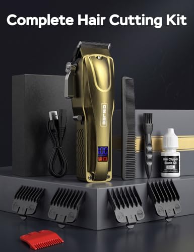 GinJee Professional Cordless Hair Clippers for Men, Gold