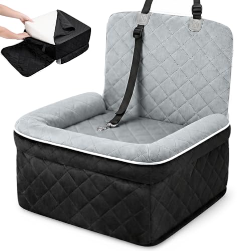 SlowTon Dog Car Seat for Small Medium Dog Up to 30lbs, 7in Elevated Cushion