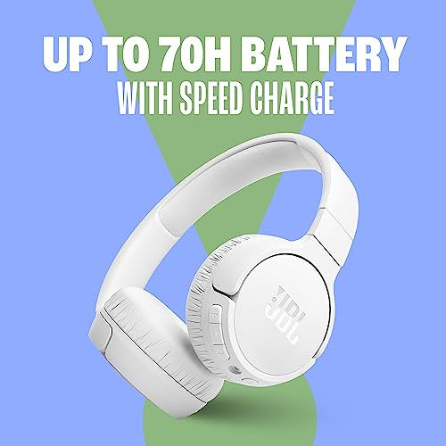 JBL Tune 670NC - Adaptive Noise Cancelling with Smart Ambient Wireless On-Ear Headphones, Up to 70H Battery Life with Speed Charge, Lightweight, Comfortable and Foldable Design (Black)
