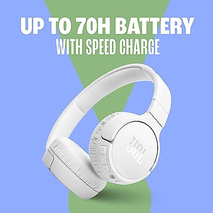 JBL Tune 670NC - Adaptive Noise Cancelling with Smart Ambient Wireless On-Ear Headphones, Up to 70H Battery Life with Speed Charge, Lightweight, Comfortable and Foldable Design (Black)