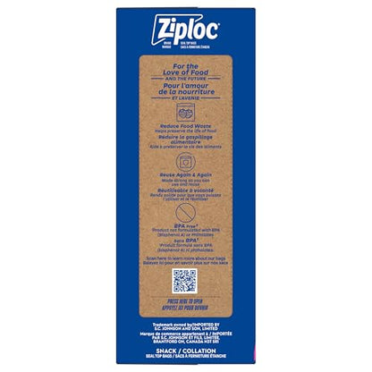Ziploc Snack Bags, EasyGuide Seal, BPA-Free Food Storage, 100 Count