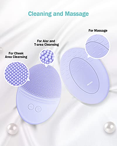 EZBASICS Face Scrubber Soft Silicone Sonic Face Brush Waterproof, Violet
