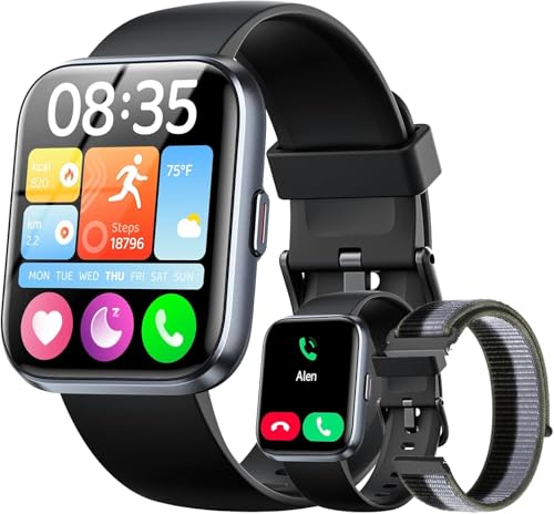 Quican Smart Watch for Women (Android/iPhone), 1.8" UHD Alexa Smart Women Watch with Calls/Messages, 3ATM 120+ Sport Modes Fitness Tracker Watch with SpO2/Heart Rate Monitor, Sleep/Activity Tracker