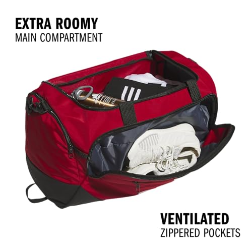 adidas Unisex-Adult Defender 5 Medium Duffel Bag, Team Power Red/White, 59L Medium